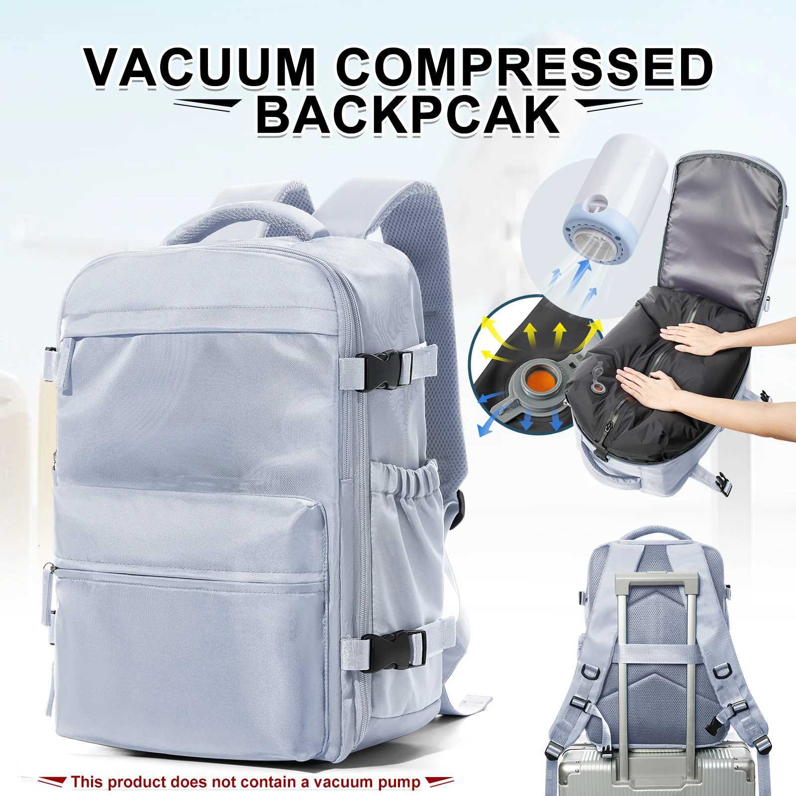 Fashion College Backpack Men Vacuum Compression Backpack Women Men 156in Laptop Backpack Expand Hiking Vacuum Travel Backpack W251025