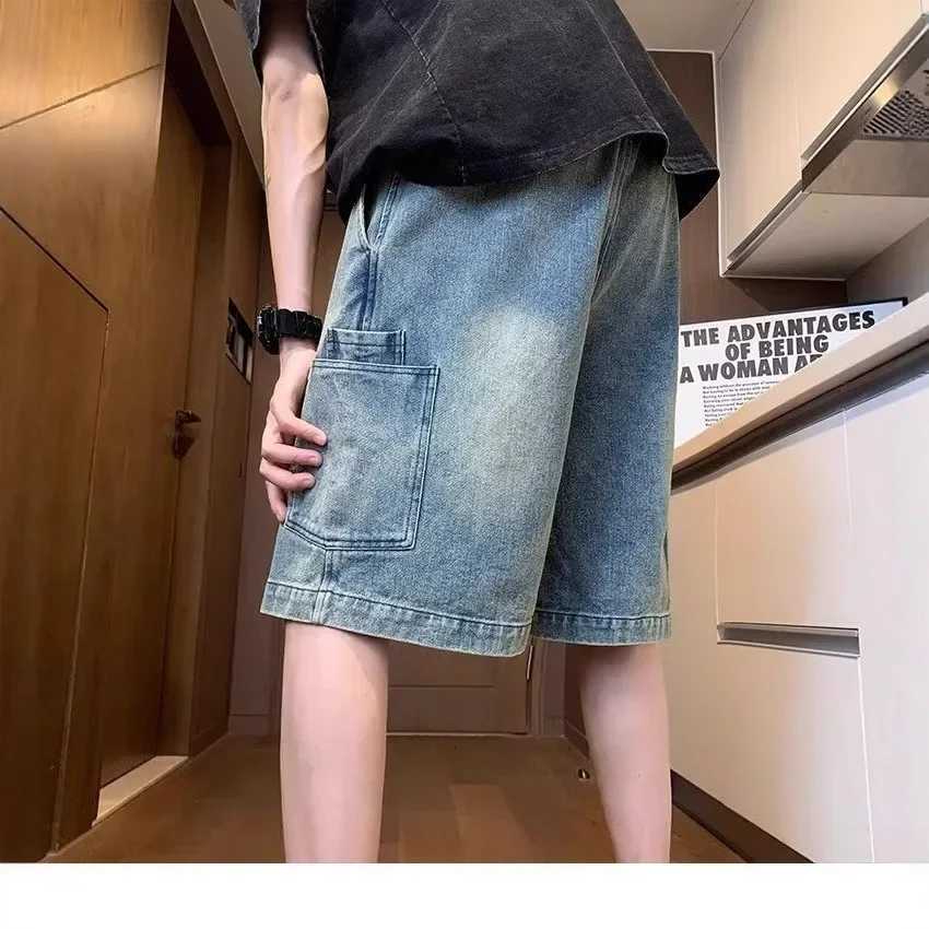 Summer Thin American High Street Washed Casual Loose Mens Denim Shorts Workwear FivePoint Pants Large Size Cool StyleXJ251025