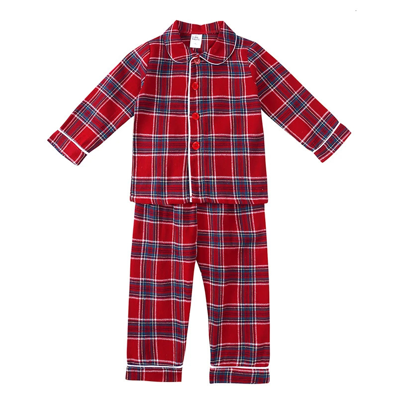 Christmas Pyjamas Sets for Kids 113 Years Cotton Loungewear Sibling Pajamas Winter Baby Boys Girls Soft Plaid Children Clothes 251023