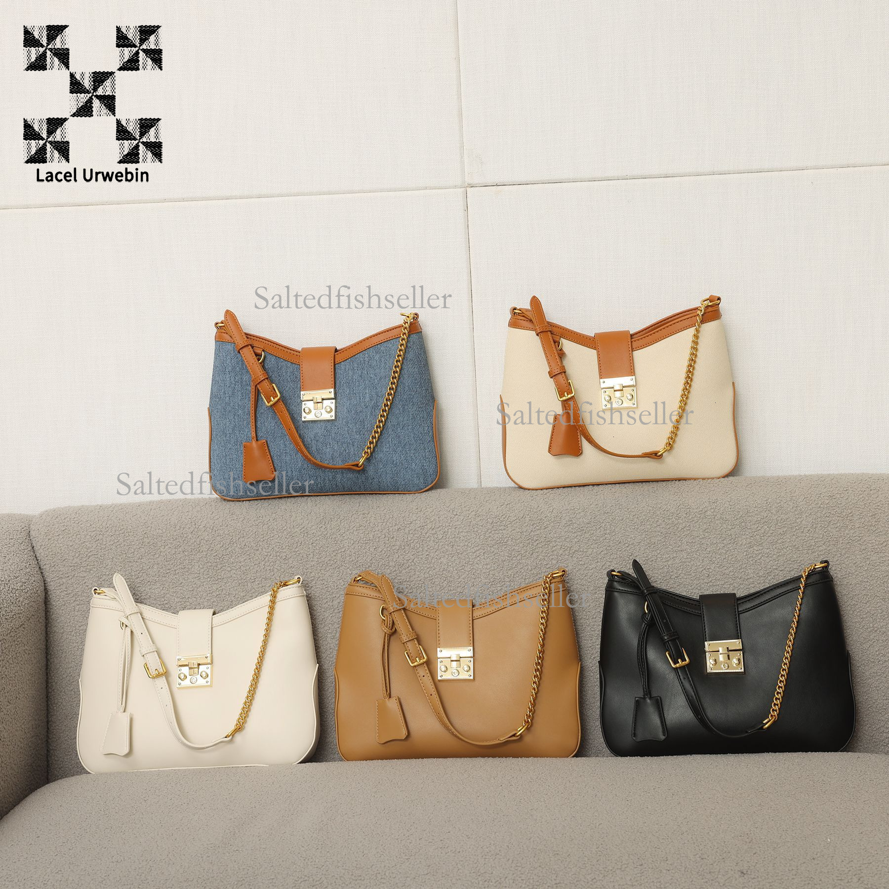 Lacel Urwebin Women's Summer New Handbag Designer Luxury Fashion Metal Buckle Versatile Shoulder Underarm Bag Lightweight Large Capacity Crossbod