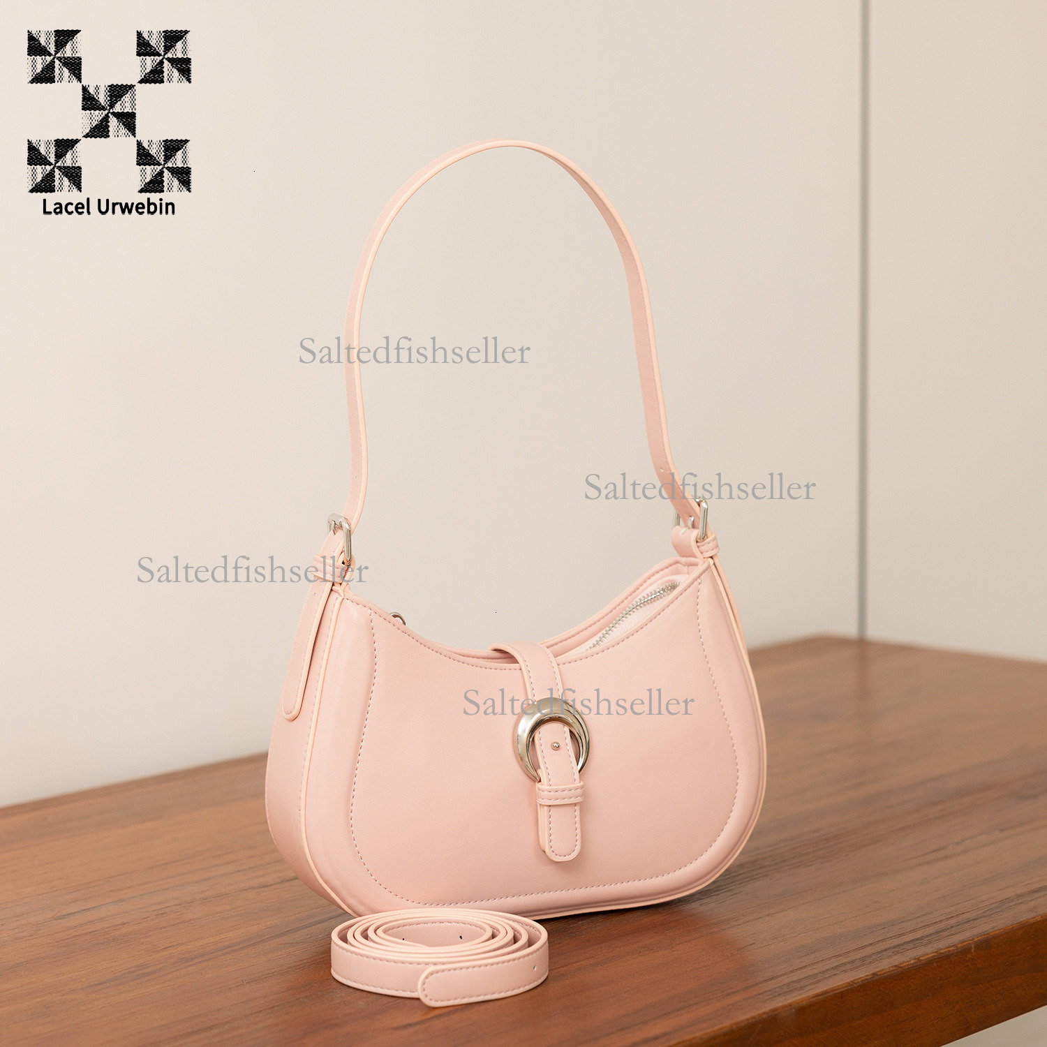 Lacel Urwebin Designer Fashion Women's Shoulder Bag Luxury Spring/summer New Collection Daily Versatile Business Commuter Bag Solid Color Saddle 