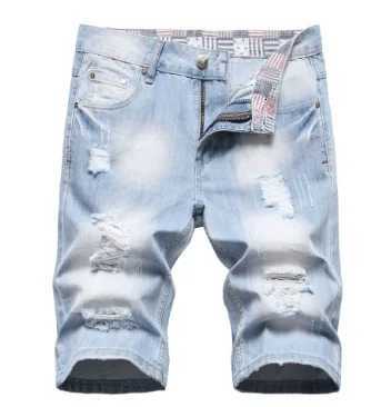 2024 New Summer Shorts Jeans Men Denim Pants Stretch Dark Blue Fashion Design Mens Jeans Slim Straight Male Short Jeans HombreXJ251025