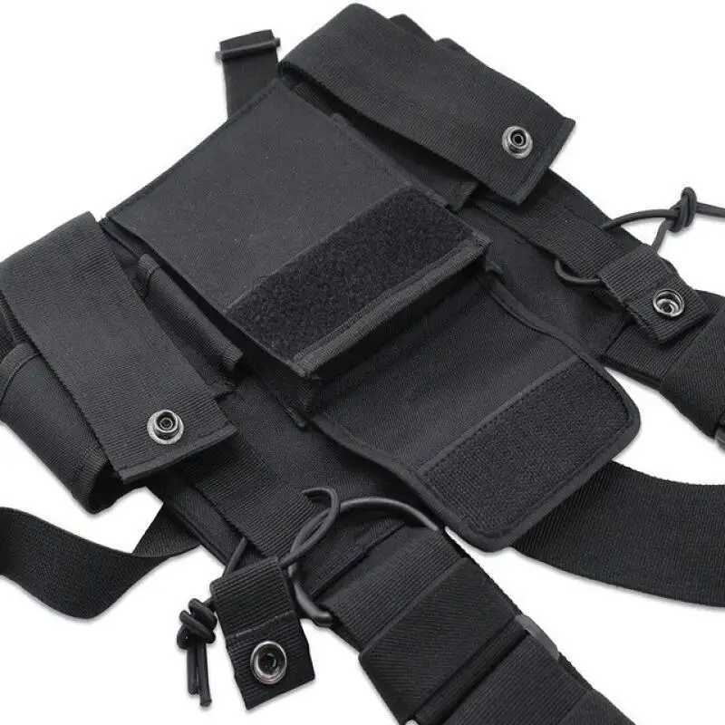Chest Rig Bag Multiket Universal Radio Chest Harn Bag Vest Chest Bag with Front Pouches Zipper Bag for Walkie Talkies Y251022