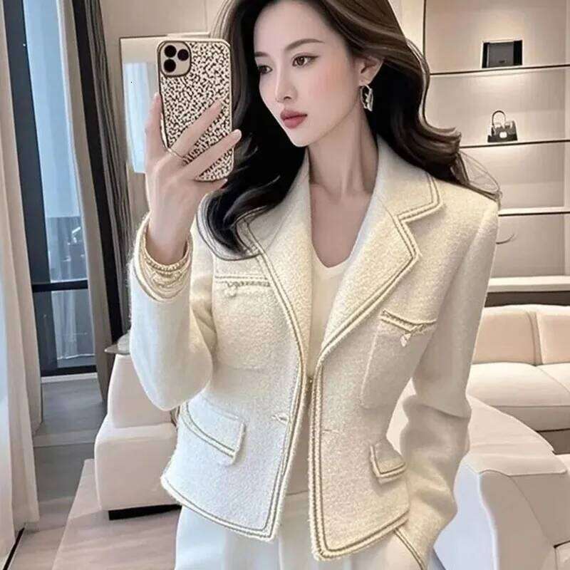 New Autumn Winter Small Fragrant Style Beautiful Women S Short Coat Long Sleeve Comfortable Unique Female Casual Jacket