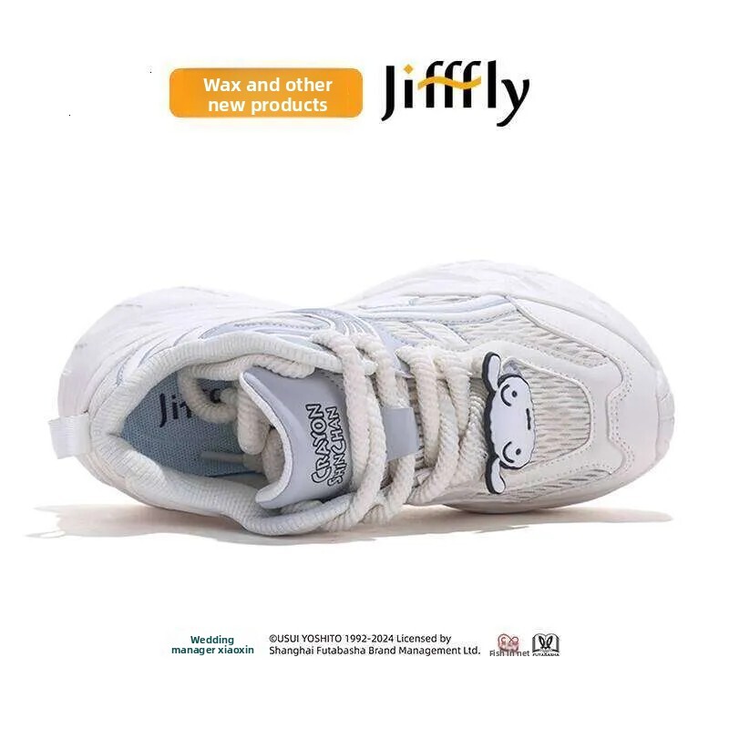 Jifffly Crayon Shin chan Collaboration Dad Shoes for Women 2025 Summer New Ins Trend Thick Soled Height Increasing Sneakers Breathable No Stuffiness