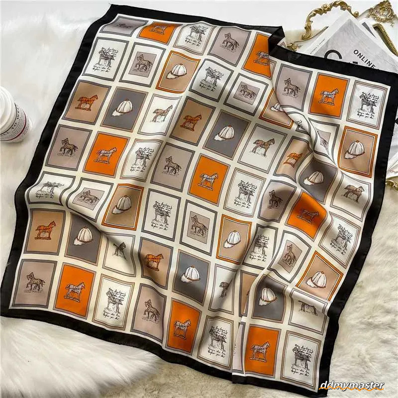 Silk Feel Square Scarf For Women - Versatile Headscarf, Neck Scarf, Hair Wrap, And Fashion Bandana Ddmymaster
