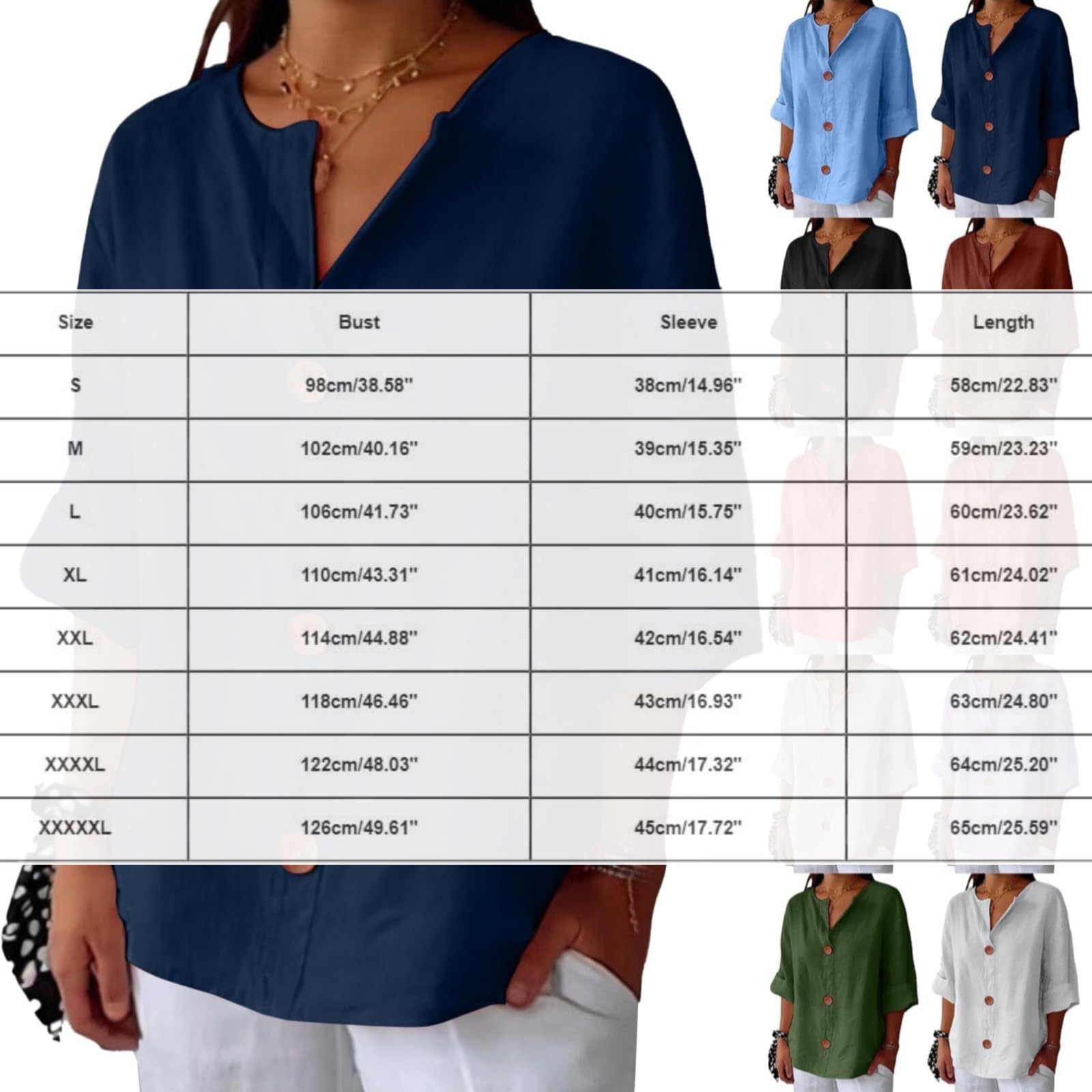 2025 Spring/Summer New Loose T-Shirt Women's V-Neck Cotton Linen Button Top