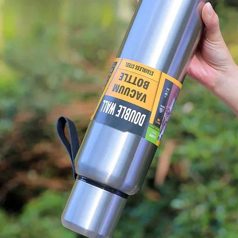 80010001500ml Large Capacity All Steel Stainless Steel Thermos Vacuum Flask Portable Insulated Tumbler with Rope Thermo Bottle J251025