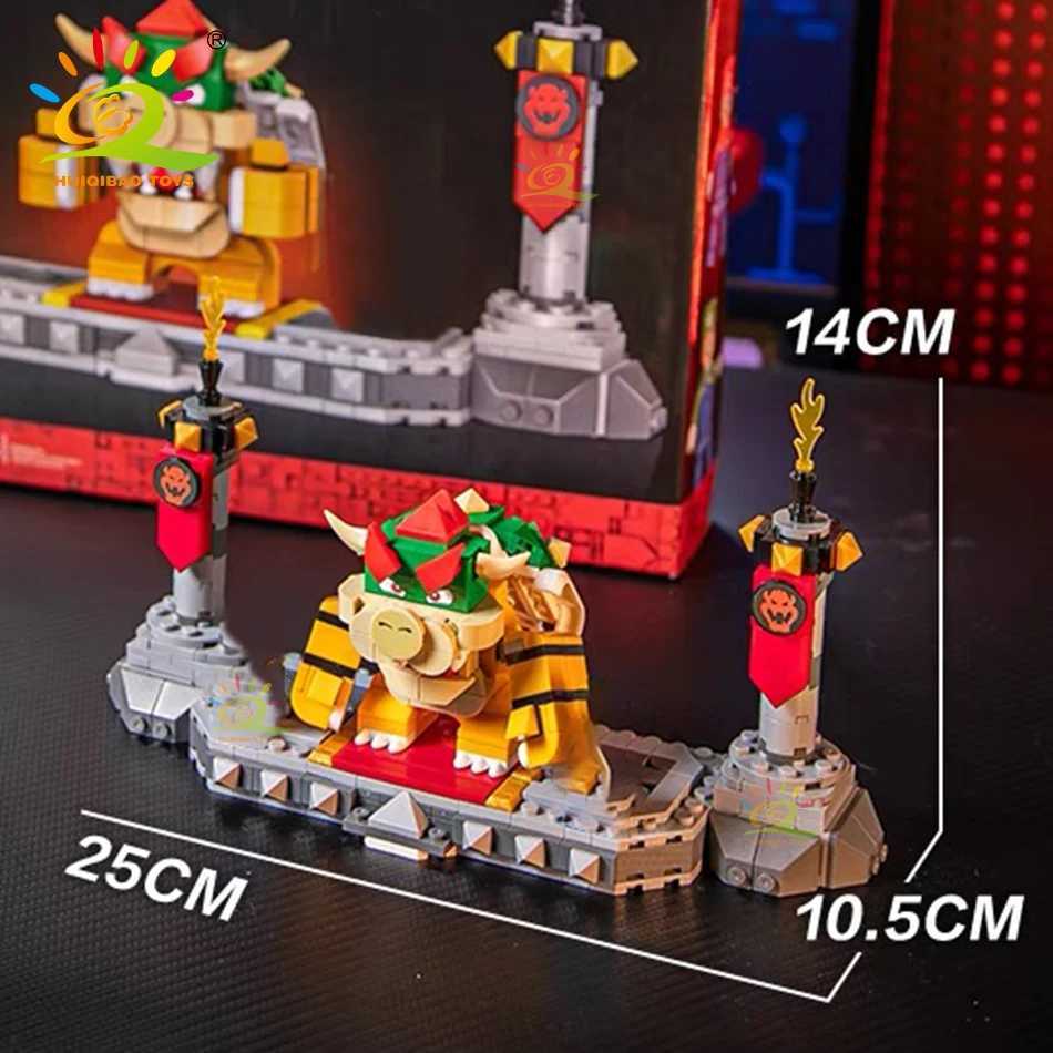 HUIQIBAO TOYS 491Pcs Boys DIY Japanese Games Cartoon Koopa With Combat Platform Building Blocks Bricks Toys Children Adult Gift C251023