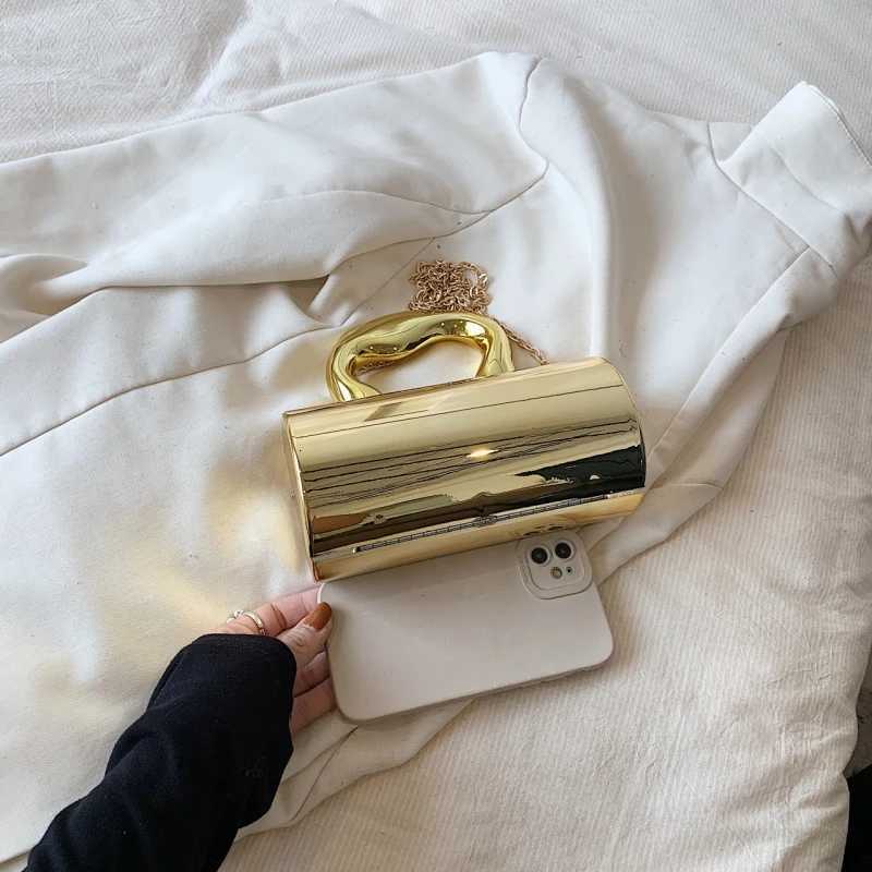 MOODS Golden Cylinder Evening Clutch Bags For Women Wedding Dinner Party Chain Crossbody Bag Luxury Designer Purses And Handbags Z251024