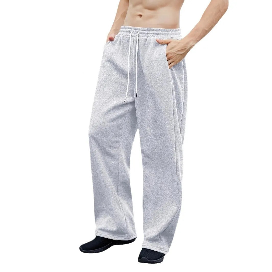 European and American mens waist trousers waist drawstring straight wideleg loose trousers sports trousers pocket men pants 251024 - view 7