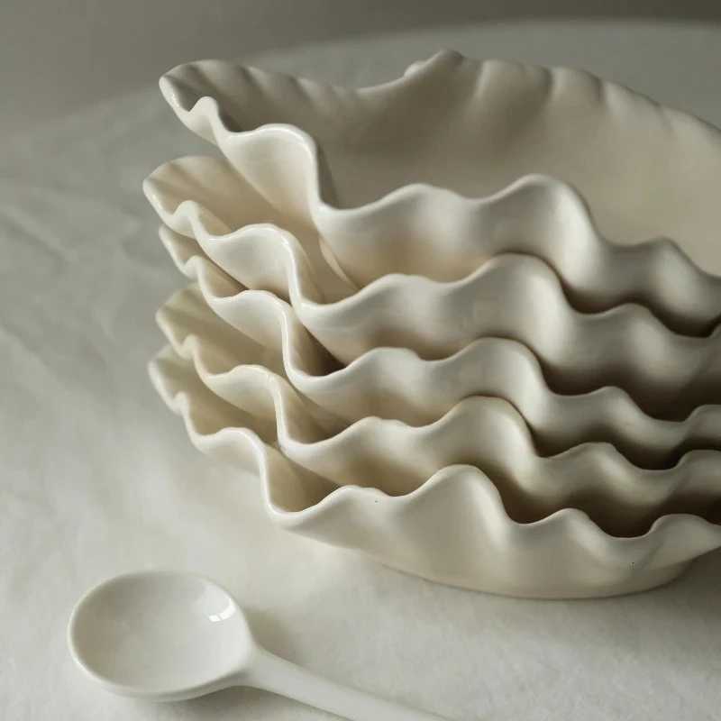 Shell Plate Retro Ceramic Plate Fruit Snack Plate Dinner Tray Dish Set Jewelry Storage Dish Tableware Gift Y251025