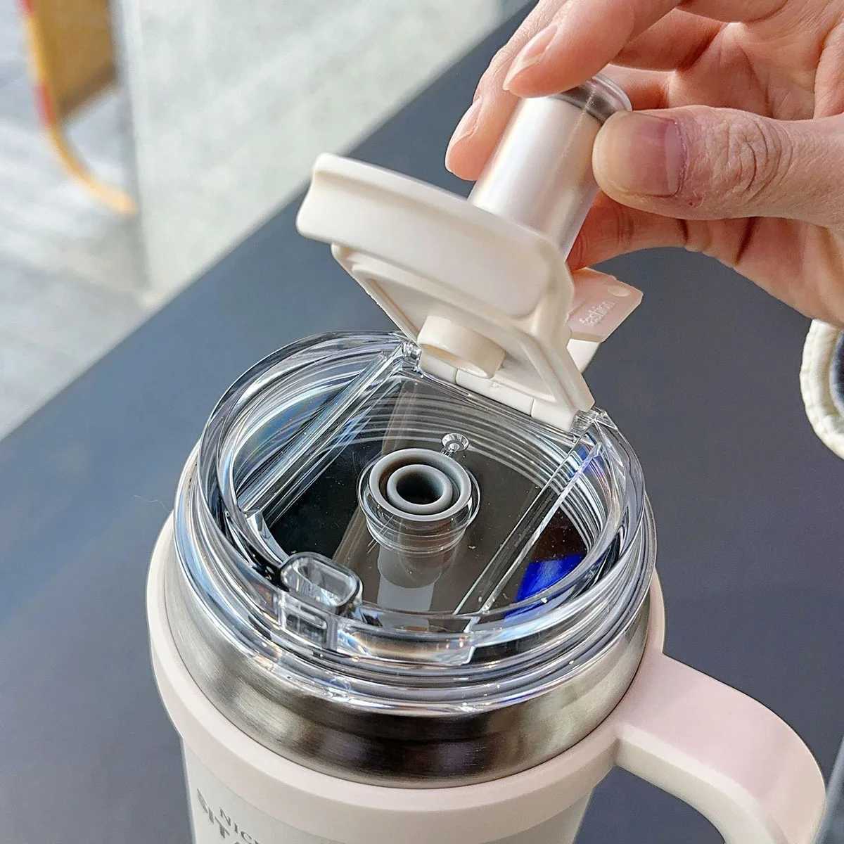 Large capacity handle stainless steel insulated cup cold cup car cup coffee cup travel cup J251025