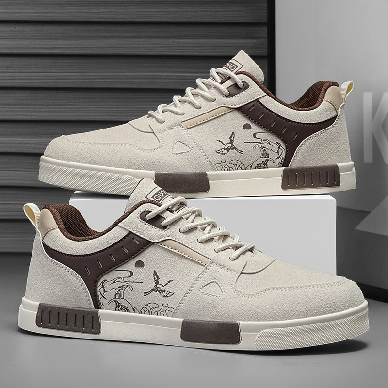 Mens easy to wipe clean skate shoes good grip low top laceup sneakers mens shoes 251023