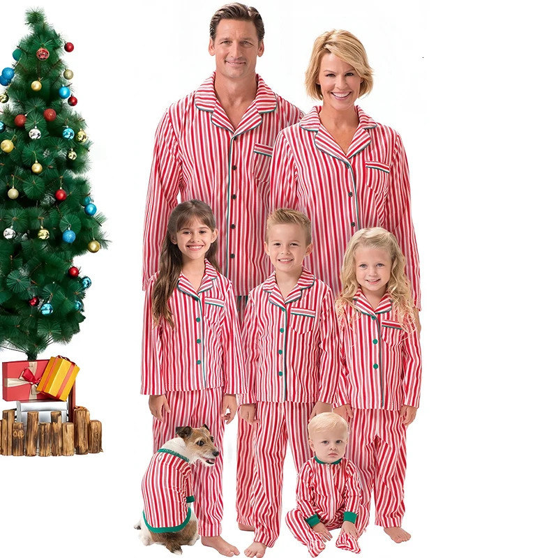 Parents Children Baby Dog Whole Family Matching Christmas Pajamas Set Fashion Shirt Pants Sleepwear Boys Girls Loungewear 251023