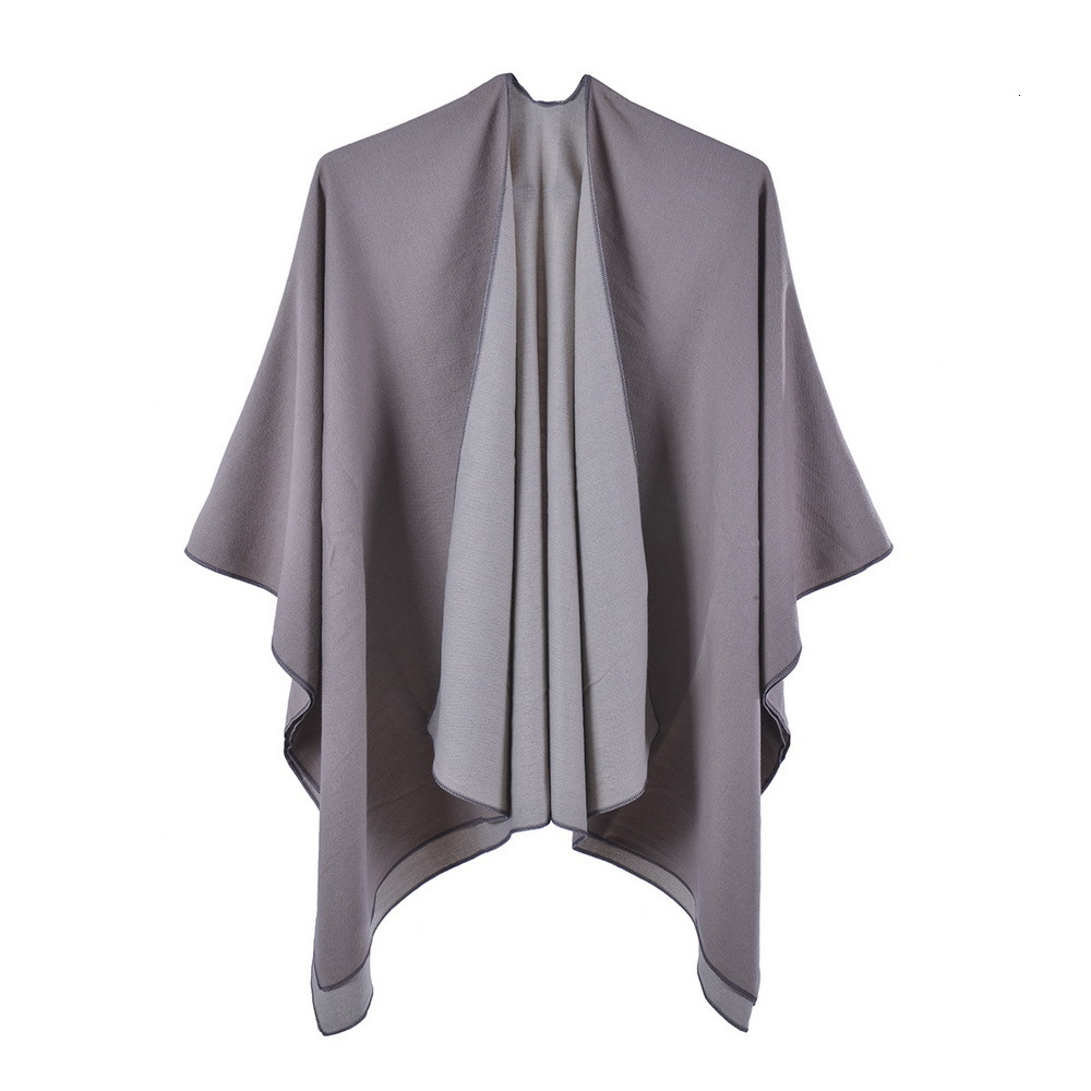 Womens Spring and Autumn Warm Fashion Shawl DoubleSided Imitation Cashmere Split Cape Cloak AirConditioned Room Nap Blanket
