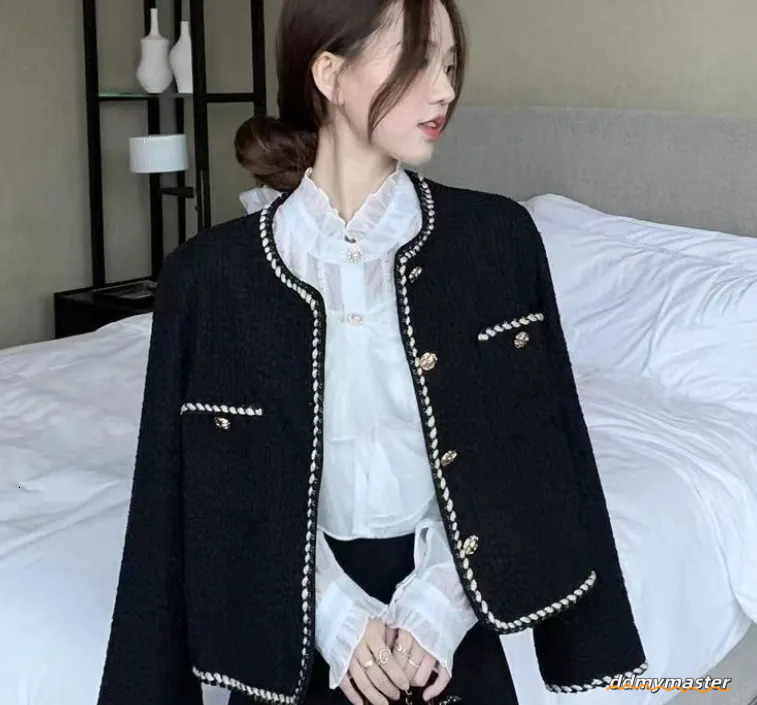 Elegant Tweed Cropped Jacket - Women's Vintage Quilted Coat For Commute & Winter Outwear Ddmymaster
