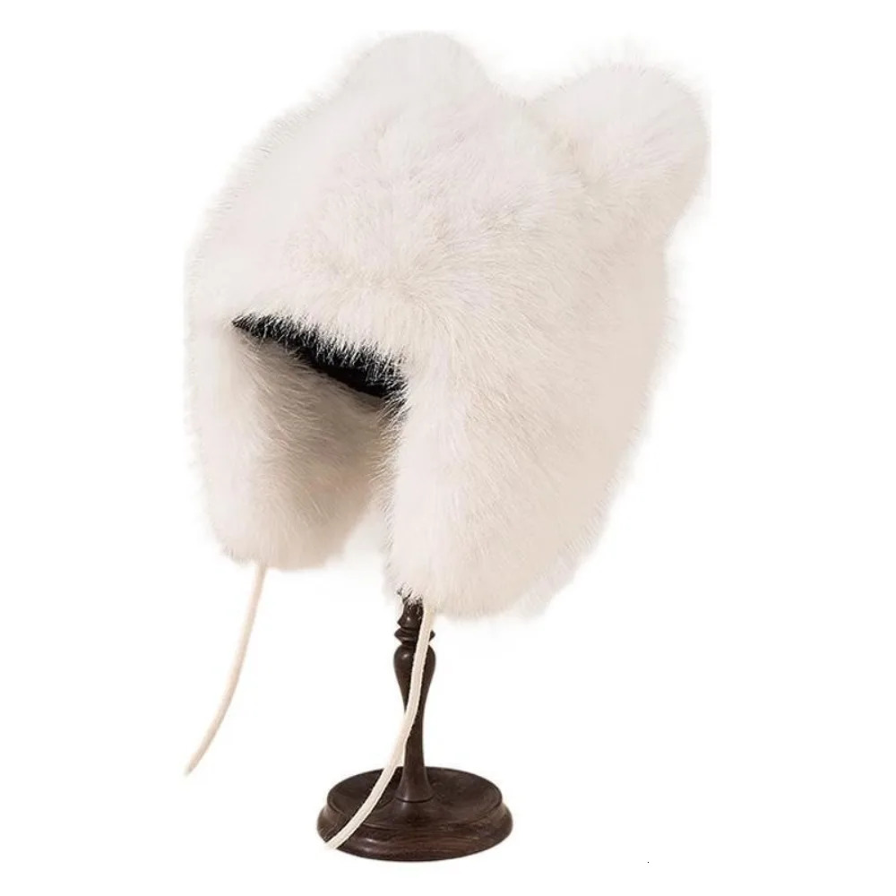Cute Hanging Ball Lei Feng Hat Thick Winter Warm Cycling Cold Proof Hat Teddy Bear Ear Protection Bear Earmuffs Head Caps Head 251024