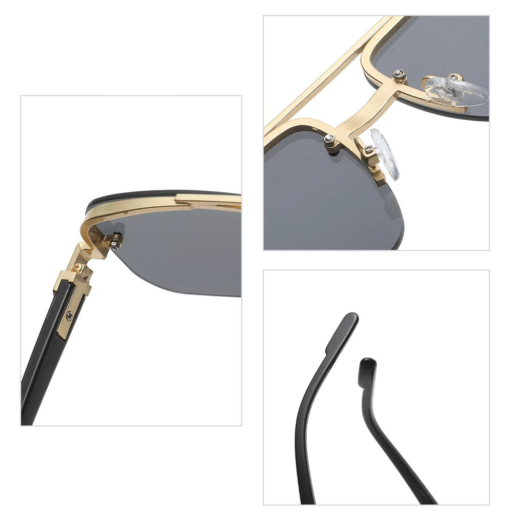 Mens Sunglasses Women Square Gradient Sun Glasses Double Bridge Oversized Female Shades Eyewear Antiglare UV400 251023