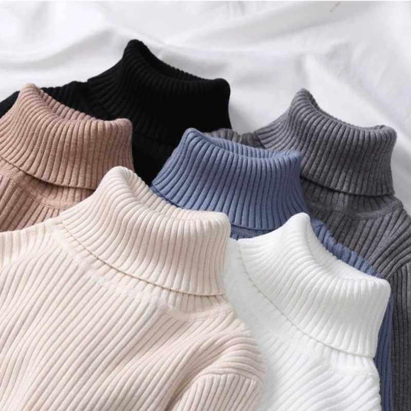Autumn Winter 2025 Solid Knitted Sweaters Korean Women Sweater Turtleneck Basic Slim Elastics Pullovers Versatile Warm JumperT251025