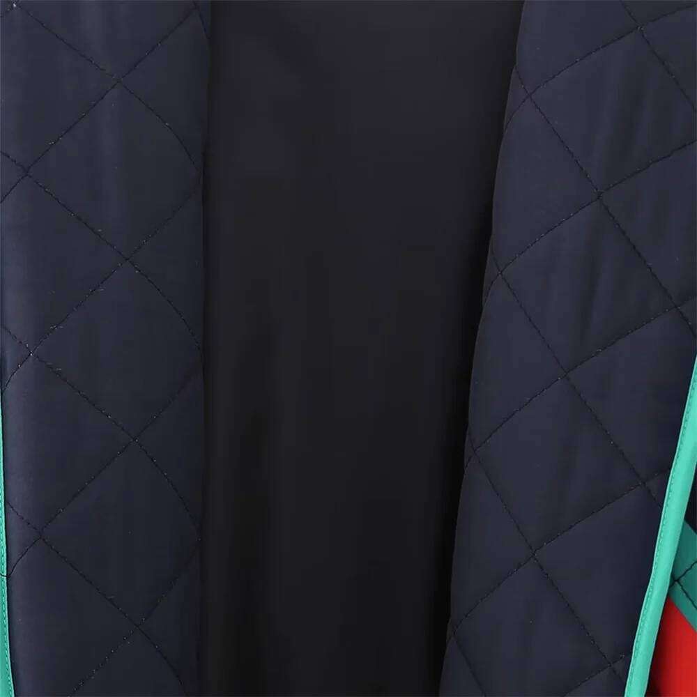 2025 Autumn/Winter Product Women's New Fashion And Casual Versatile Polo Collar Cardigan Spliced Cotton Coat
