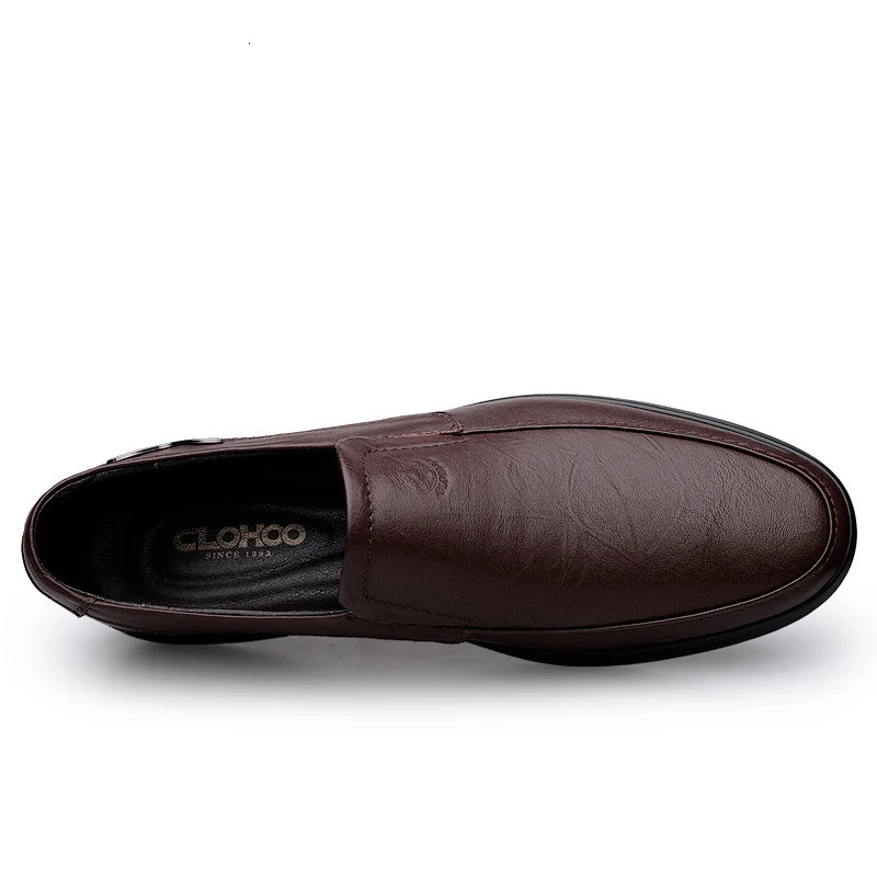 CLOHOO Mens Business Casual Shoes Handmade Layered Cowhide Rubber Bottom Leather Footwear for Office And Leisure 251023