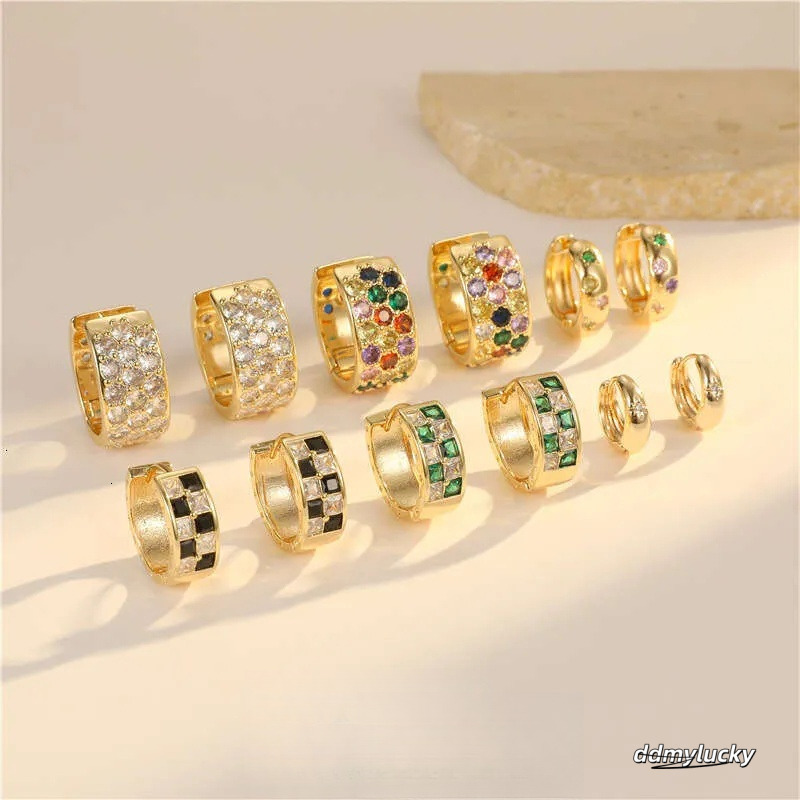 Vintage Style Round Earrings For Women - Inlaid Zircon, Geometric Design, Colorful Accent Ddmylucky