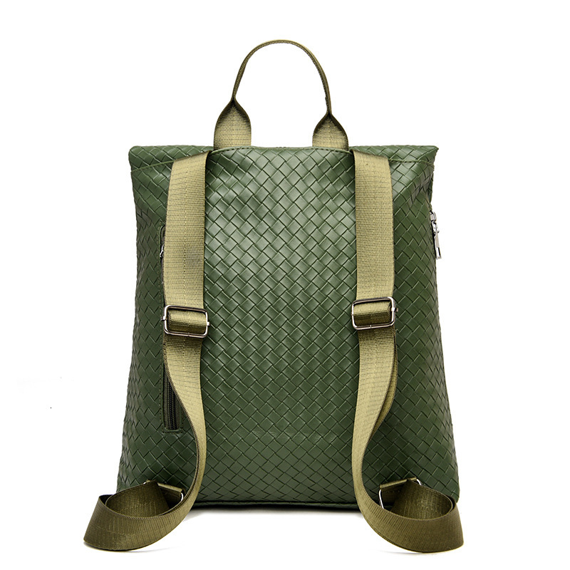 New woven double backpack designer style women's casual bag Korean fashion student tutorial anti-theft bag large capacity bag