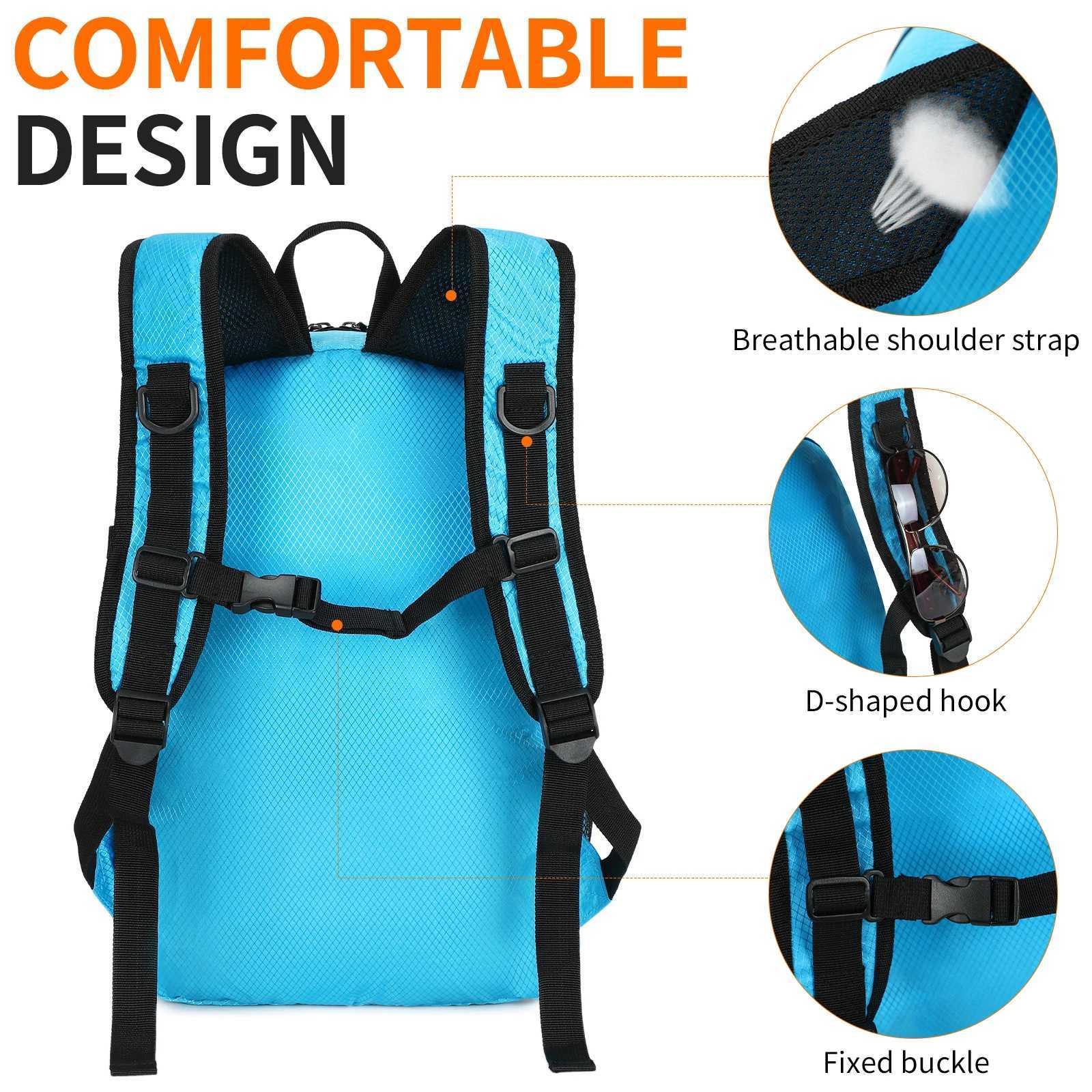15L 300D Nylon Backpack Ultralight 024kg WaterResistant Foldable Daypack Collapsible into Pocket for Travel Outdoor Daily W251025