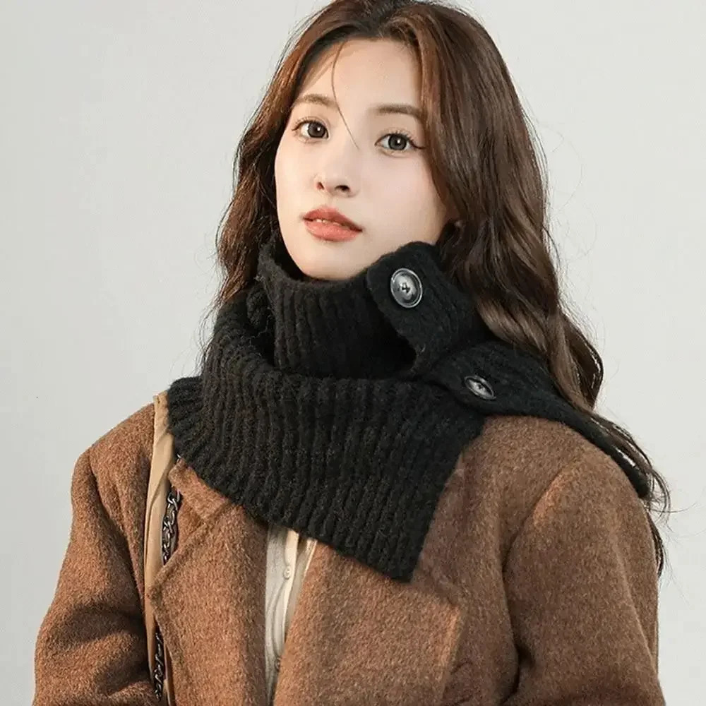 Neck Guard Knitted Turtleneck Scarf Solid Color Detachable Neckerchief Wrap Turtleneck Neck Warmer Girls 251020