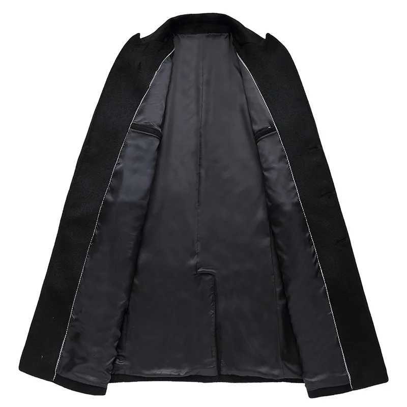 Autumn Winter New Fashion Mens Doublebreasted Long Sleeve Solid Color Casual Trendy Elegant Wool Coats Male Clothes JacketsT251025