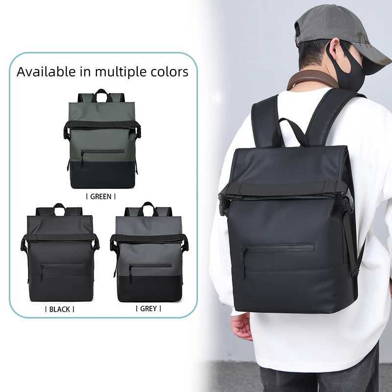 Mens travel backpack 17 inch laptop bag with multiple pockets adjustable shoulder straps stylish appearance W251025