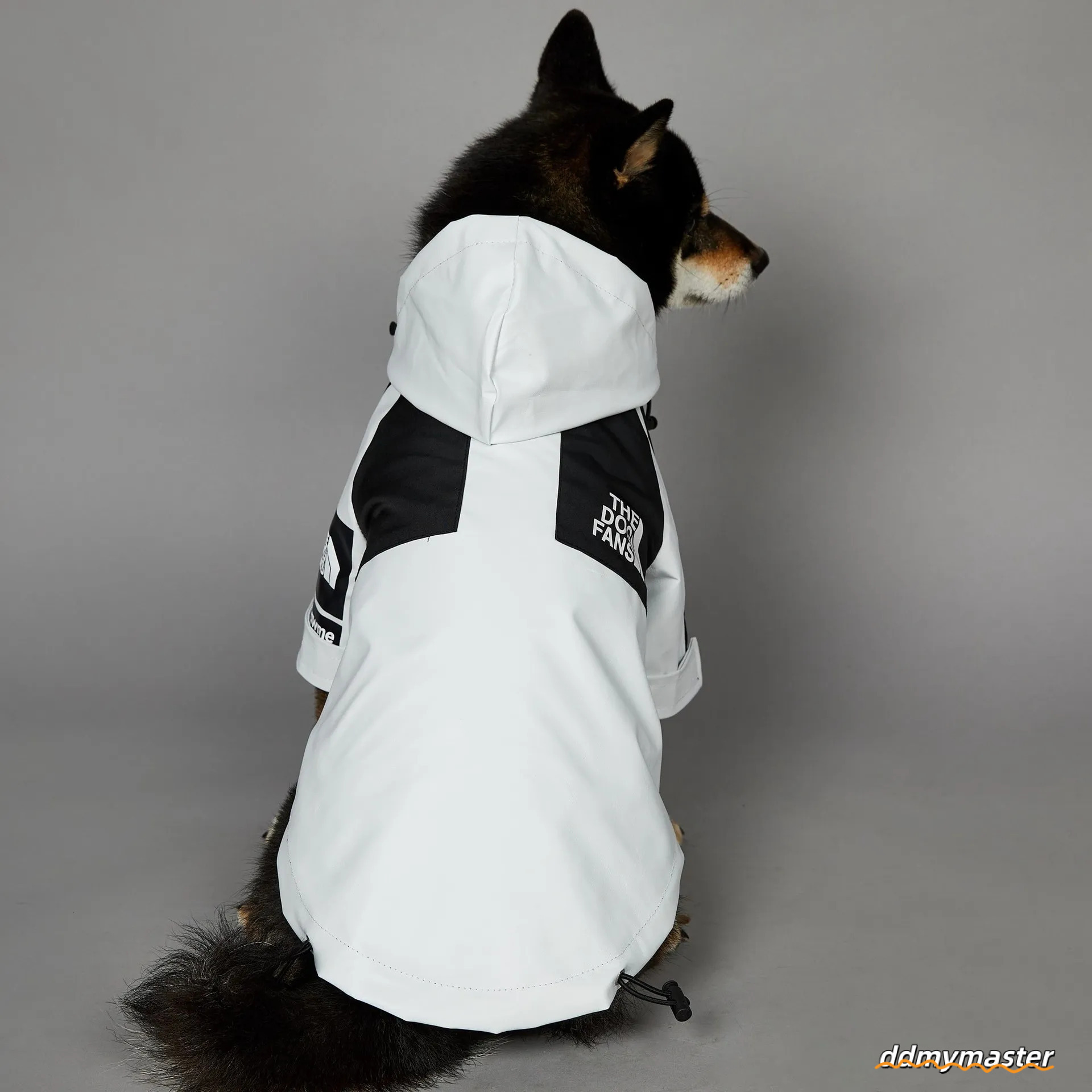 Autumn Winter Coat, Waterproof Dog With Leash Hole, Windproof Warm Outdoor Jacket Adjustable Hood Zipper Closure For Small To Large Dogs White XXXL A3