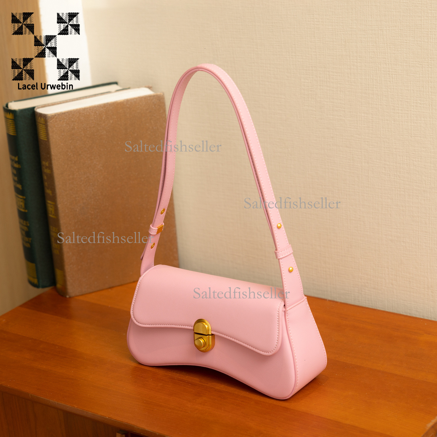 Lacel Urwebin Designer Fashion Women's Handbag 2025 Luxury Underarm Commuter Bag Daily Versatile Single Shoulder Crossbody Bag Metal Button Small