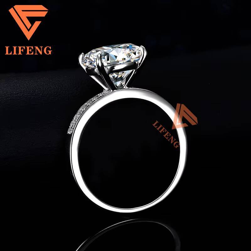 Custom Jewelry Engagement Ring Classical Main Stone 2ct Round Shaped Eternity Jewelry Moissanite Promise Ring