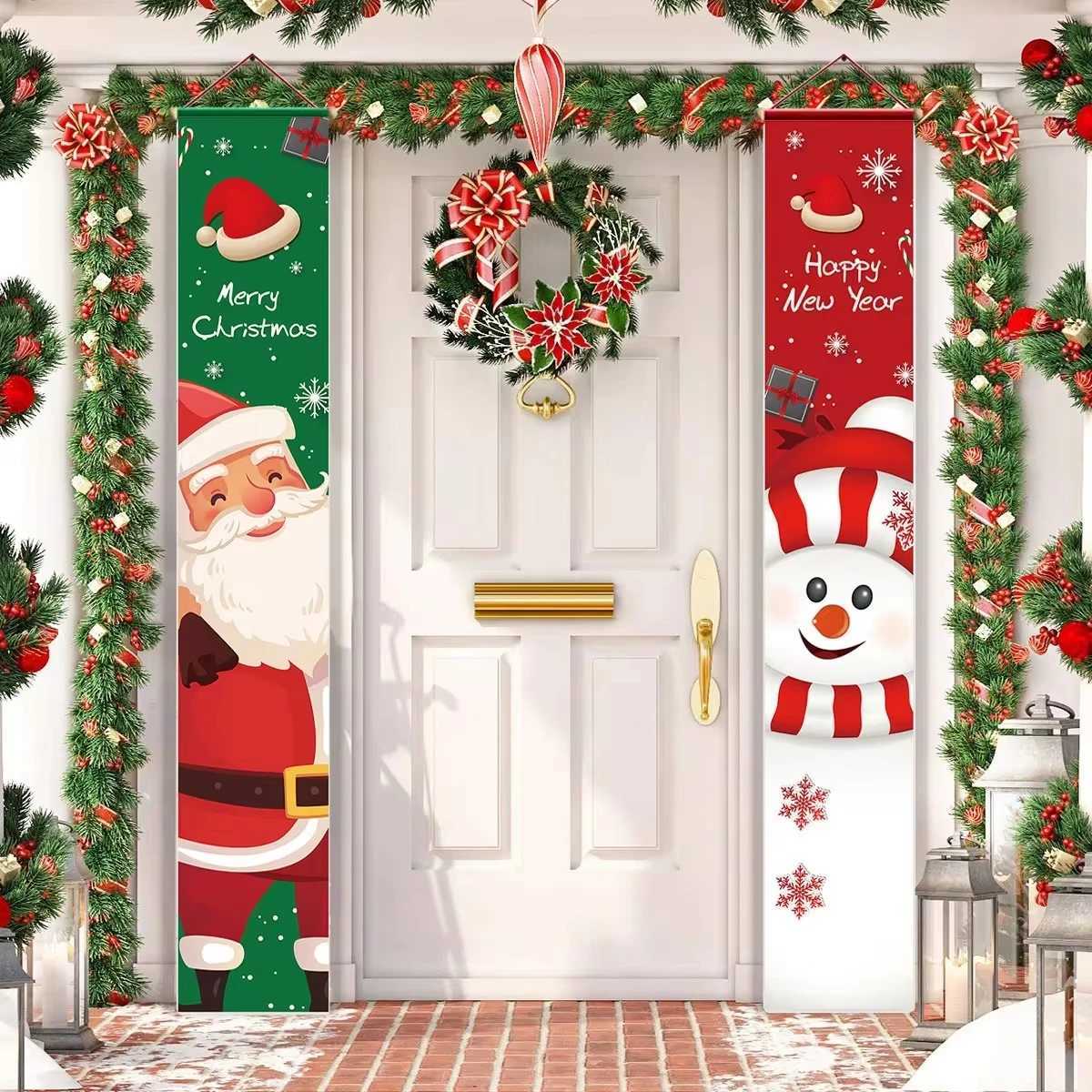 Santa Claus Christmas Door Banner Merry Christmas Decorations for Home 2024 Christmas Ornament Xmas Navidad Gift New Year 2025 C251024