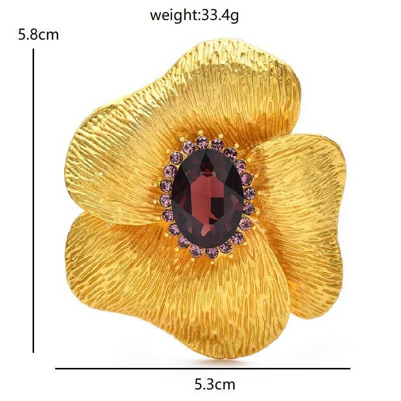 Wulibaby Charming Flower Brooches For Women Unisex 2color Rhinestone Elegant Plants Party Office Brooch Pins Gifts J251115