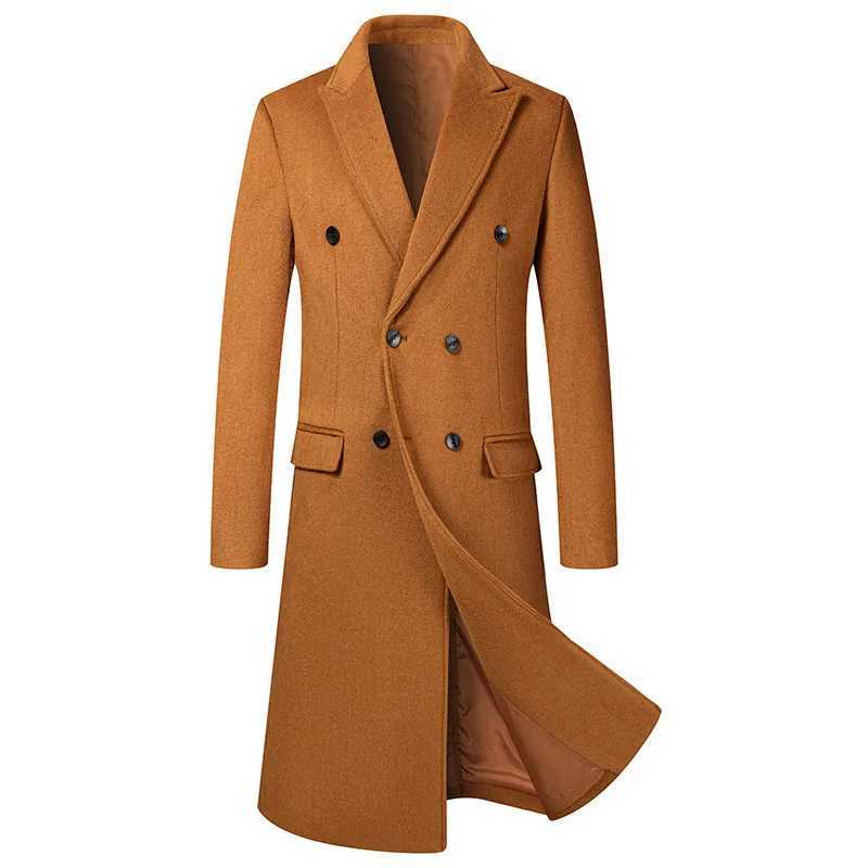 Men Xlong Double breasted Woolen Blends Business Casual Trench Coats Long Jackets Quality Male Cashmere Thicker Warm OvercoatsT251025