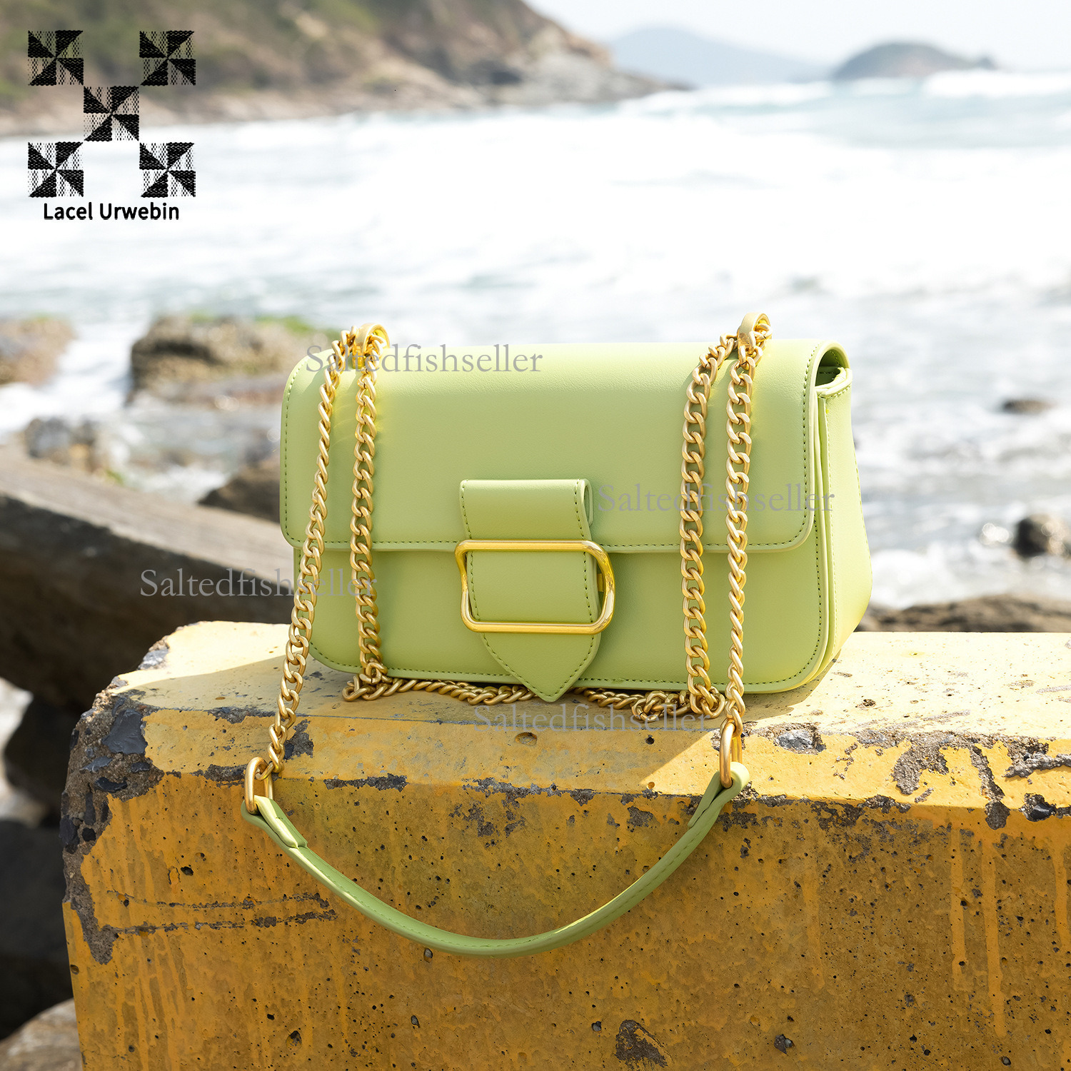 Lacel Urwebin Designer Fashion Women's Bag Luxury New Urban Simple Underarm Small Square Bag Stylish Ins Single Shoulder Cross Shoulder Chain Bag