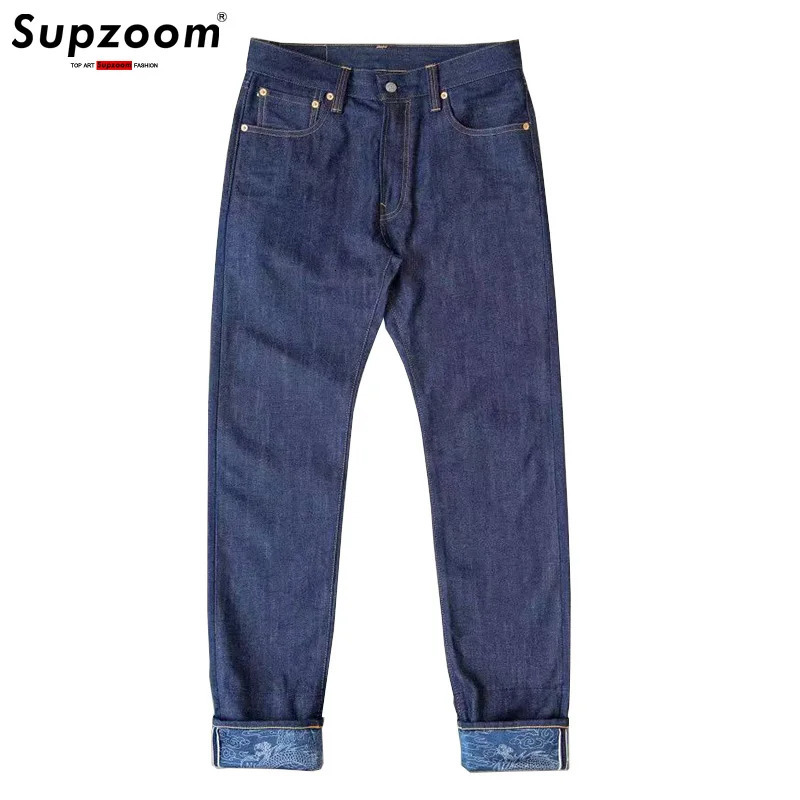 Supzoom Arrival Top Fashion Autumn Zipper Fly Stoashed Casual Retro Cargo Denim Pockets Cotton Jeans Men 251017