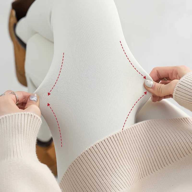 Winter Warm Thicken Plush Shark Pants Women High Waist Lambs Velvet Leggings Woman Seamless Fleece Thickened Thermal LeggingsT251025