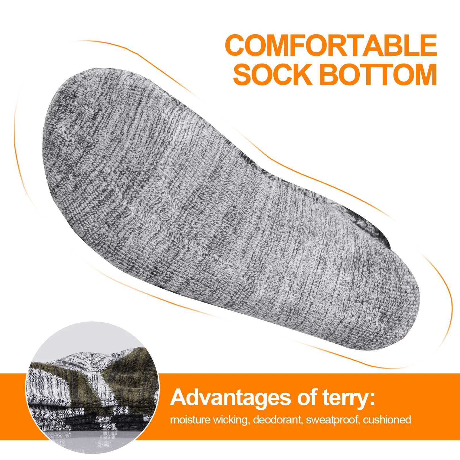 YUEDGE Mens Moisture Wick Breathable Cushion Crew Work Socks Thick Cotton Outdoor Sports Socks For Men Size 3746 EU 251023