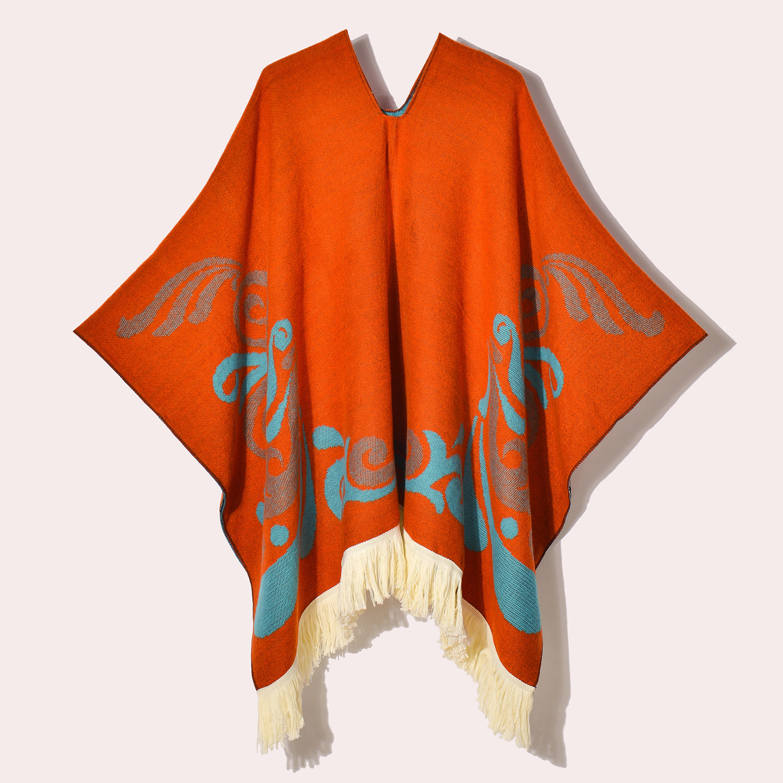 New Womens Pullover Tassel Patchwork Shawl Travel Photography National Style Outdoor Jacquard Decorative Warm Cape