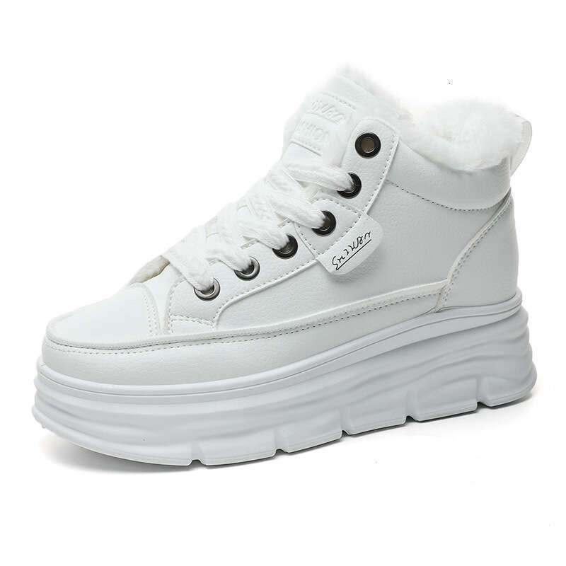 Fleece-Lined High-Top High Quality Height-Increasing Women's Winter New Student Ins Korean Version Warm Casual Cotton Shoes Trendy