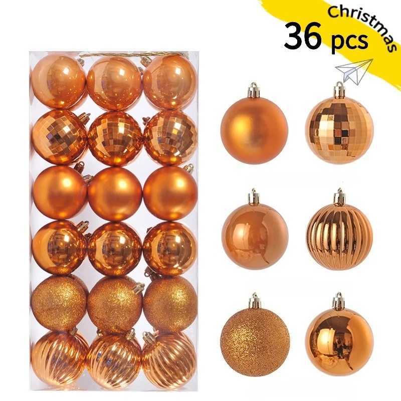 36pcs 3cm Christmas Balls Xmas Tree Hanging Pendent Plastic Red Gold Christmas Ball Ornaments Navidad 2025 Home Decor Kids Gift C251024