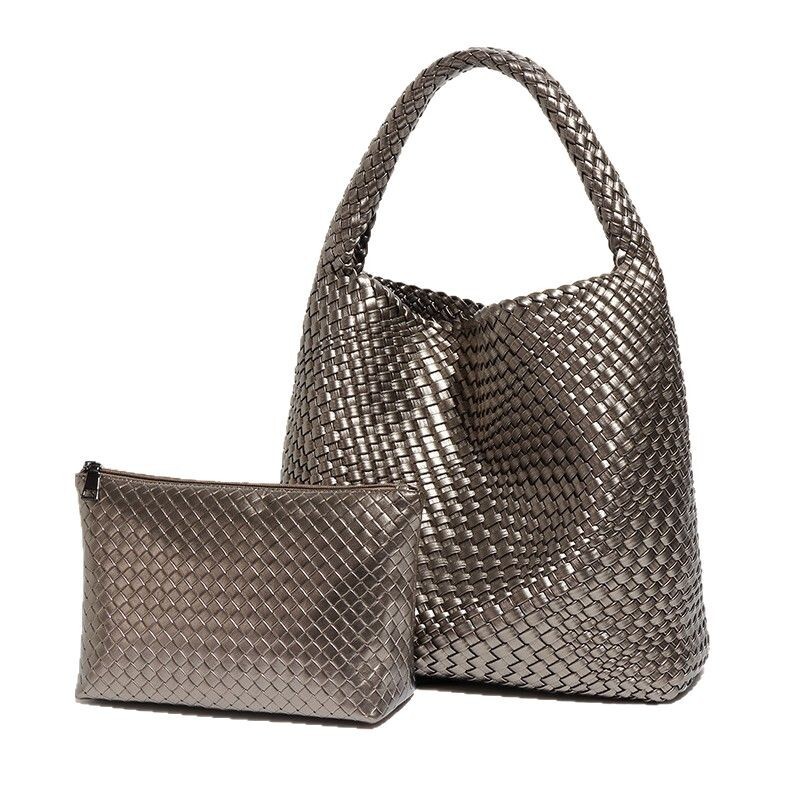 New Design Handwoven for Women, High-End Large Capacity Mother-Daughter Tote Bag, Commuter Bucket Bag