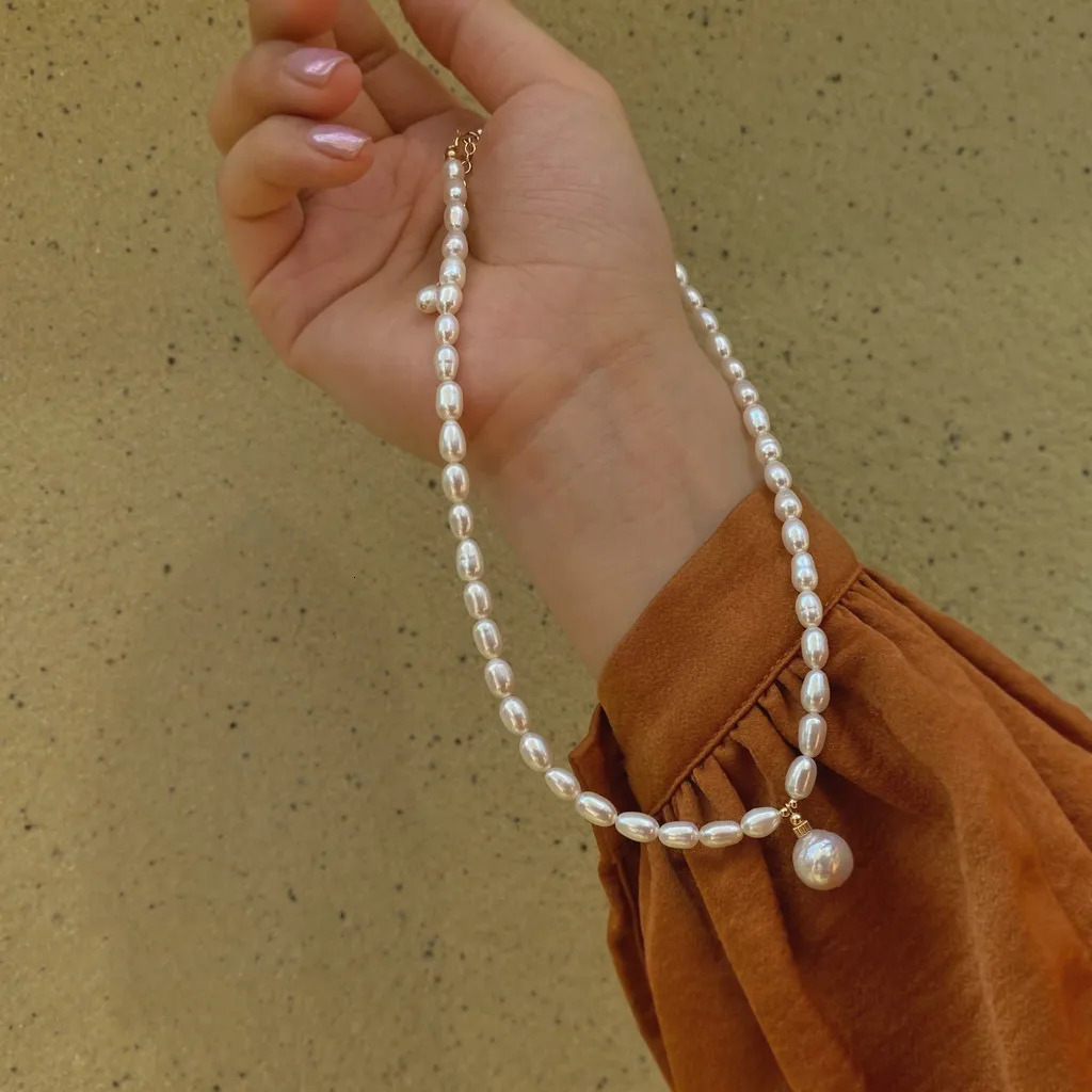 100 Natural Bright Freshwater Pearl 14K Gold Filled Female Chains Necklace Jewelry For Women Mothers Day Gifts Never Fade 251016