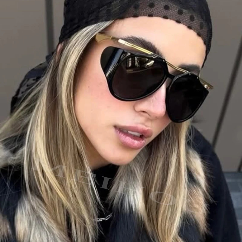 Unique Punk Sunglasses for Women Men Fashion Round Personality Oversized Sun Glasses Ladies Vintage Windproof Shades Big 251023
