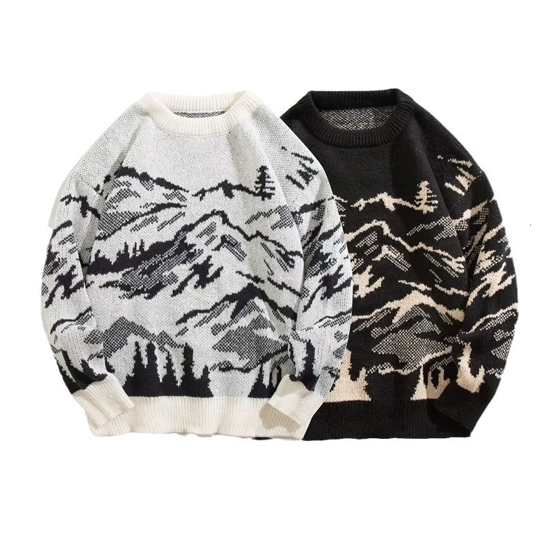 Men's Sweater Spring Autumn Creative Knitted Pullover Harajuku Style Loose Cool Designer Sweater Pullover Sweater Jacket