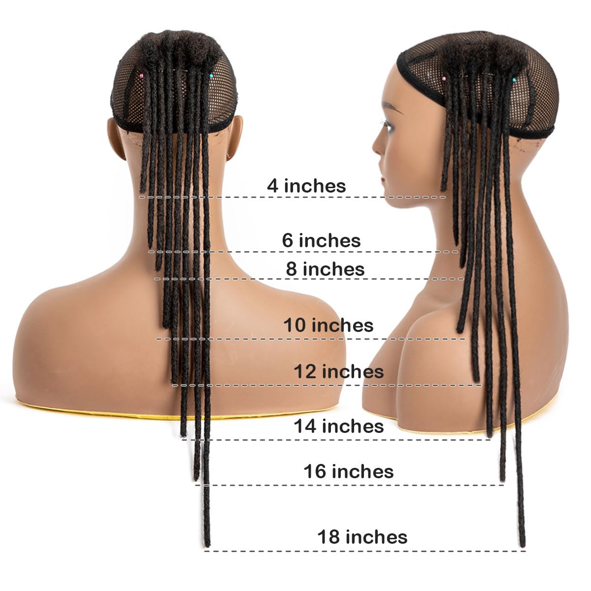 Handmade Dreadlock Braid Hair 10 Strands Real Human Hair 06cm Thickness 4-18 Inch Soft Dreadlocks Can Be Dyed Bleached for Men Women